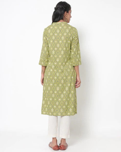 Womens LIME Color KURTHI