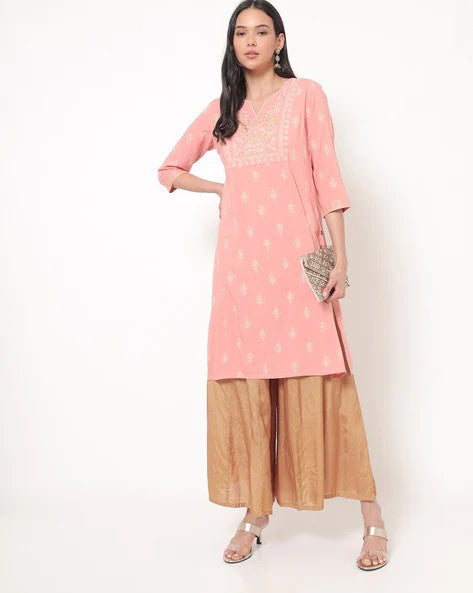 Womens PEACH Color KURTHI