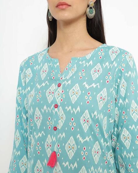 Womens AQUA Color KURTHI