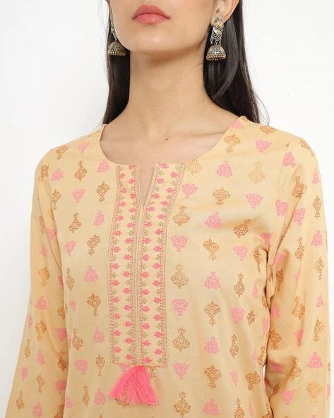 Womens BEIGE Color KURTHI