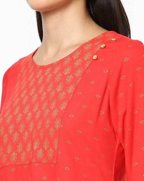 Womens CORAL Color KURTHI