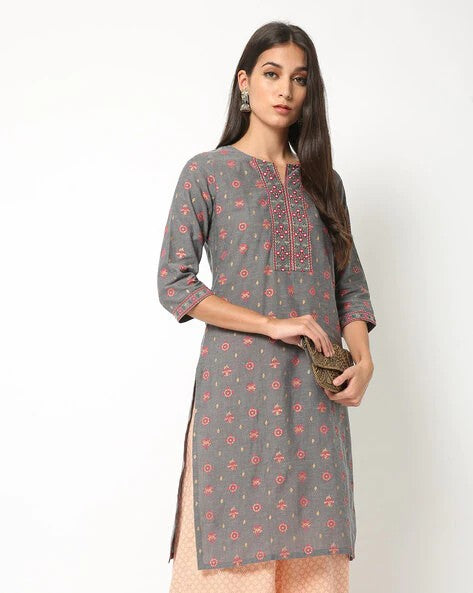 Womens GREY Color KURTHI