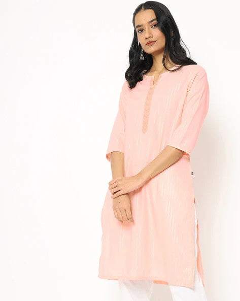 Womens LT. PEACH Color KURTHI