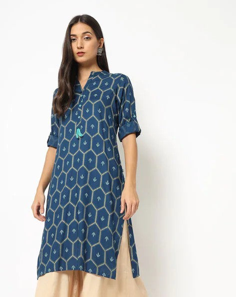 Womens NAVY Color KURTHI