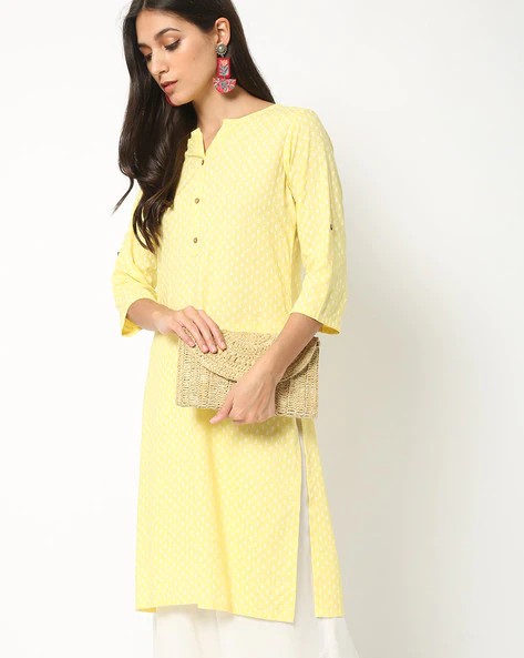 Womens YELLOW Color KURTHI