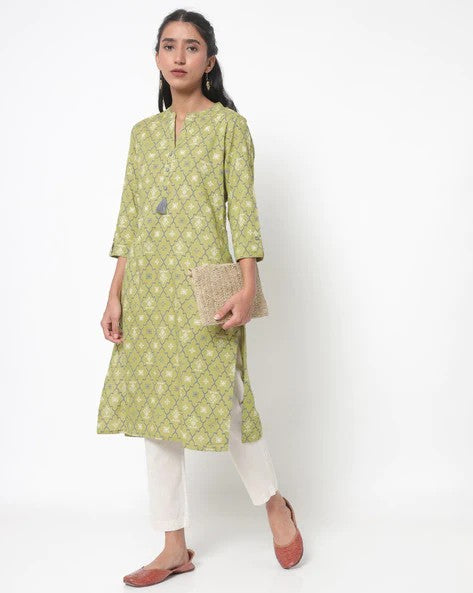 Womens LIME Color KURTHI